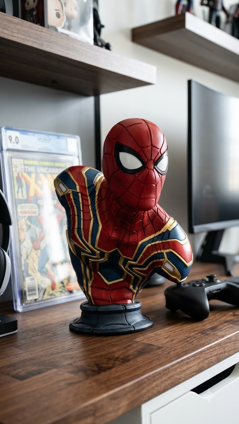 Spider-Man Iron Spider Bust | Red, Blue & Gold Superhero Collectible Figure