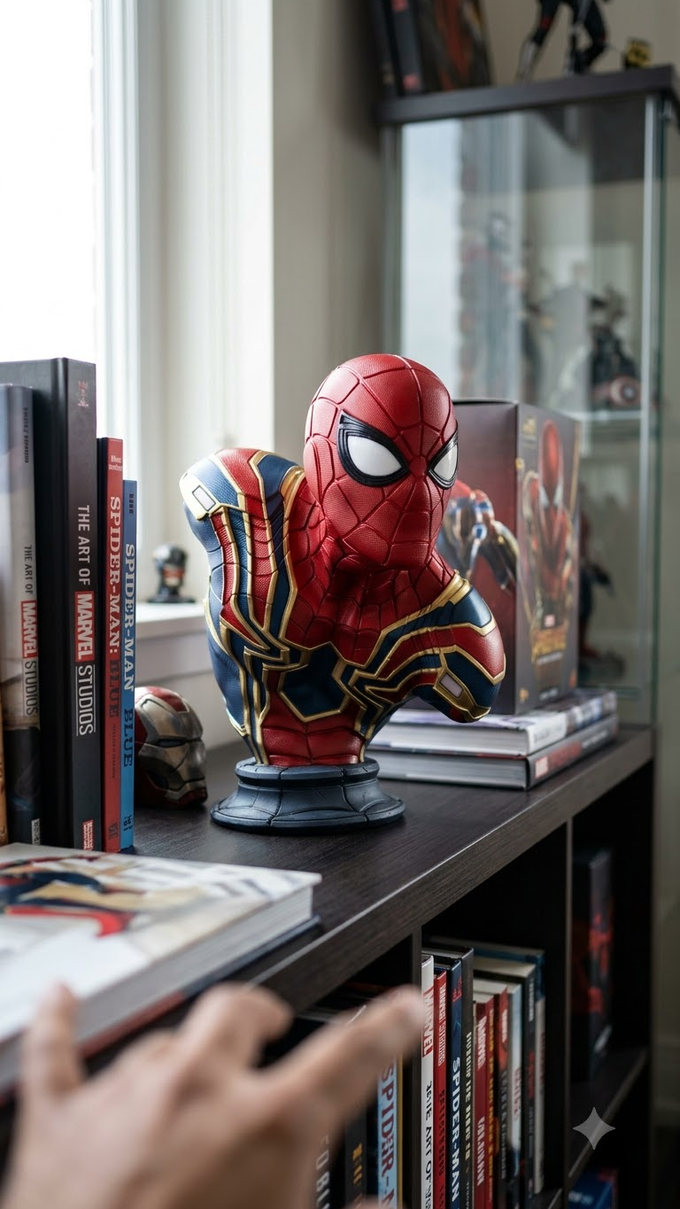 Spider-Man Iron Spider Bust | Red, Blue & Gold Superhero Collectible Figure