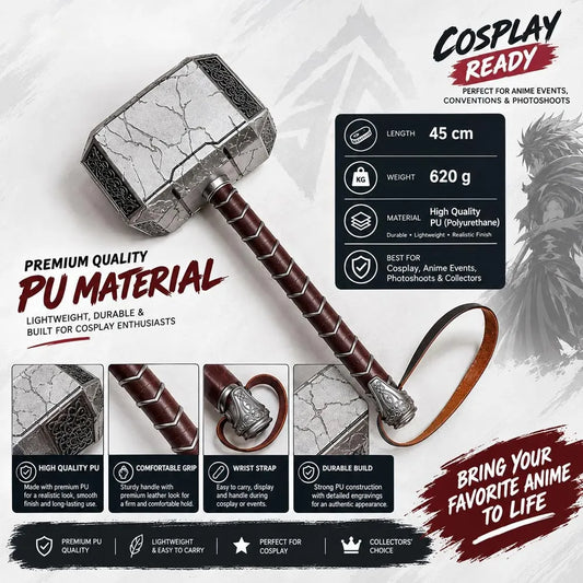 Marvel Universe: Thor "Mjolnir – Reforged Thunder Hammer" 45cm Cosplay Prop Replica