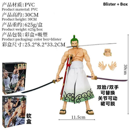 Oone Piece: Roronoa Zooro "Wano Country" Large 30cm Fully Poseable Action Figure (Deluxe Edition)