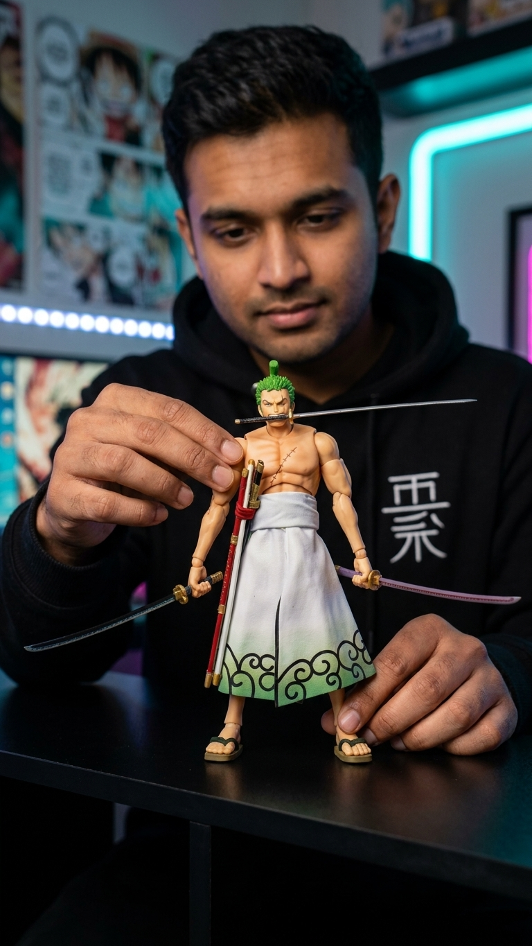 Oone Piece: Roronoa Zooro "Wano Country" Large 30cm Fully Poseable Action Figure (Deluxe Edition)